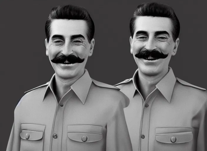 Image similar to hyper detailed portrait of smiling 2 3 year old stalin by richard avedon, unreal engine 5, lumen, nanite, dslr