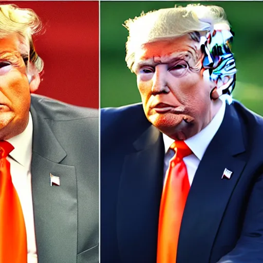Image similar to donald trump combined with an orange