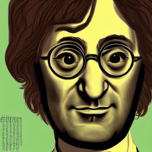 Prompt: john lennon in the style of the simpsons, hd, intricate detail, high resolution