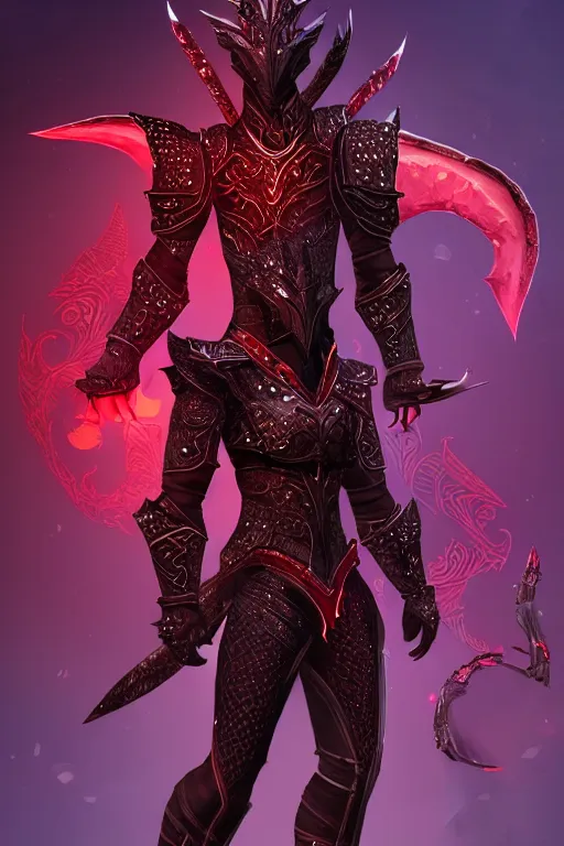 Prompt: beautiful, digital art of an elegant, intricate, beautiful, colourful, archer, black draconic - leather, with red glow - spots, full body armor. artstation, rpg, beautiful complex background. runescape, skyrim. by milica celikovic, yann blomquist, neil richards, zoltan z hegedus, thomas karlsson