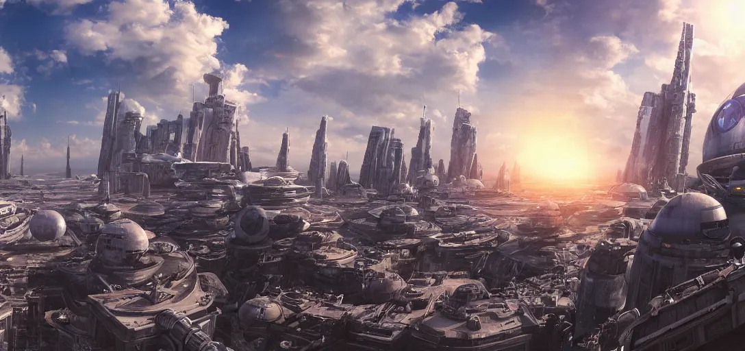 Image similar to Realistic panoramic photo of Coruscant Star Wars