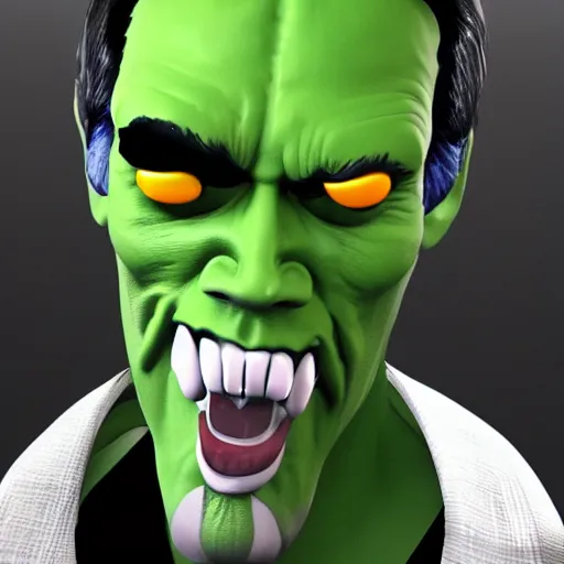 Image similar to the mask, jim carrey as a 3 d render, unreal engine