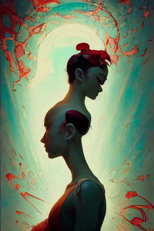 Image similar to prompt : figurative unique features ballerina, symmetrical face, portrait soft light painted by james jean and katsuhiro otomo and erik jones, inspired by akira anime, smooth face feature, intricate oil painting, high detail illustration, sharp high detail, manga and anime 1 9 9 9