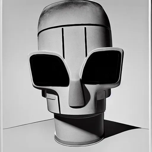 Image similar to a portrait ofMarvin the paranoid android the hitchhiker guide to the galaxy, photorealistic, by Steven Meisel