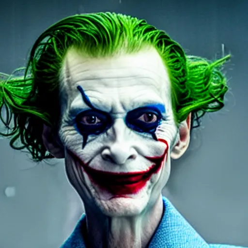 Image similar to film still of Tilda Swinton as joker in the new Joker movie