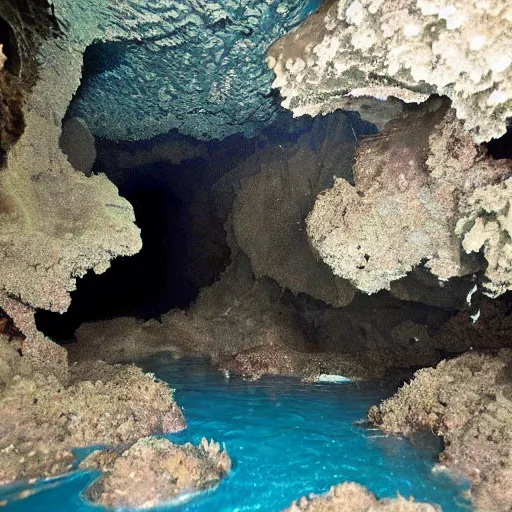 Image similar to dangerous depths of an underwater cave