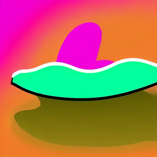 Image similar to app icon of a pink and green surfboard