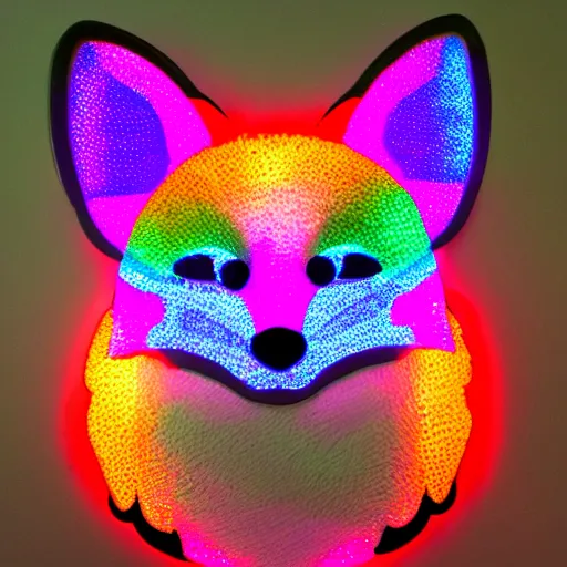 Image similar to rainbow led fox