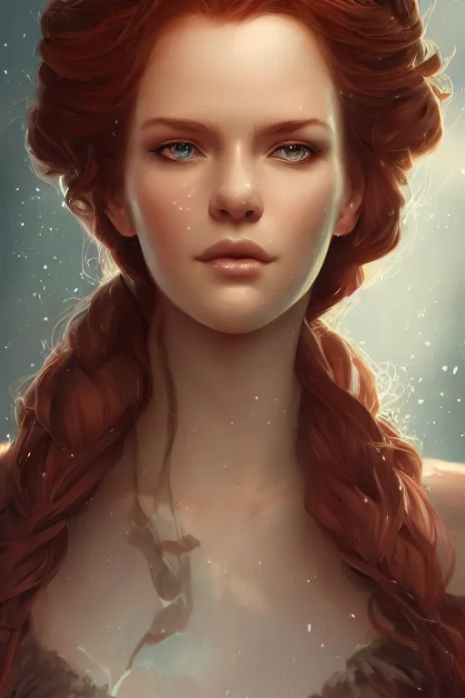 Image similar to mother nature, character art portrait, official media, illustrated by charlie bowater and ilya kushinov, extremely detailed, 8 k, trending on artstation, cinematic lighting, beautiful,