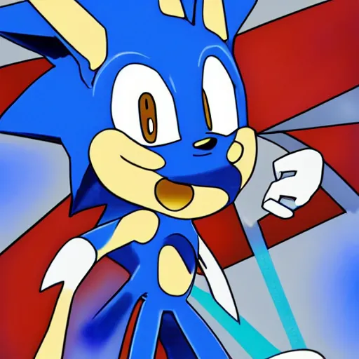 Image similar to pokemon that looks like sonic the hedgehog in pokemon style