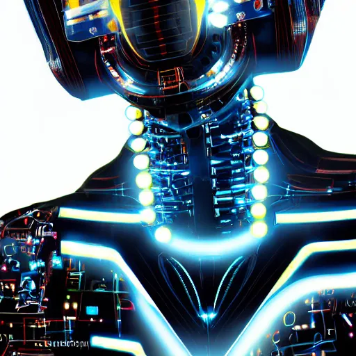 Prompt: a portrait of cybertronic Teenager , leds, high detail, sharp, studio, digital art