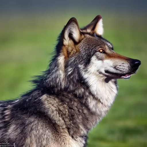 Image similar to professional photograph of a deep brown and gray wolf, high quality, hd, 8 k, 4 k, magnificent, award - winning, nature, nature photography, awe - inspiring, highly detailed, amazing