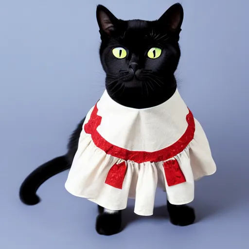 Image similar to cat wearing napolean dress
