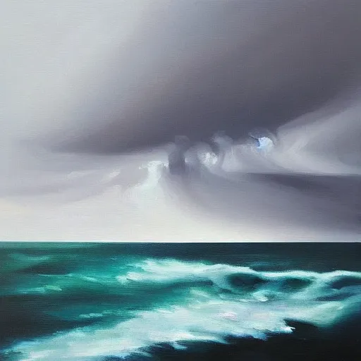 Image similar to “a big storm is coming oil on canvas”