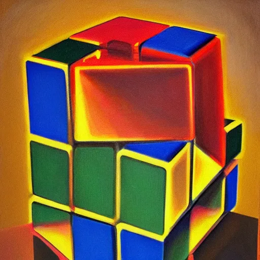 Image similar to A rubik's cube, trending on artstation, oil on canvas, surrealism, cubism, surrealist, cubist