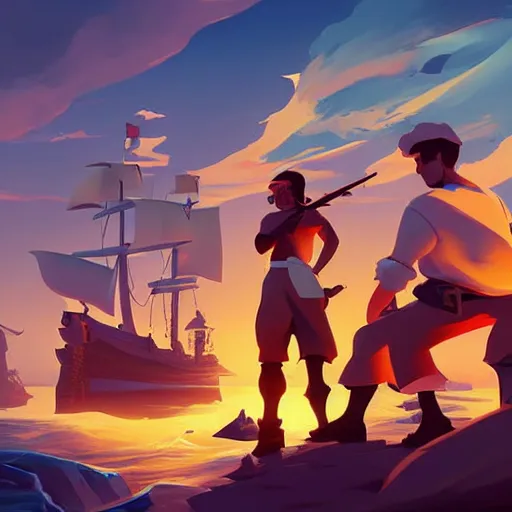 Image similar to painting treasure on sea of thieves game smooth median photoshop filter cutout vector, behance hd by jesper ejsing, by rhads, makoto shinkai and lois van baarle, ilya kuvshinov, rossdraws global illumination