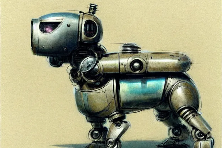 Image similar to ( ( ( ( ( 1 9 5 0 s retro future robot android dog. muted colors. ) ) ) ) ) by jean - baptiste monge!!!!!!!!!!!!!!!!!!!!!!!!!!!!!!