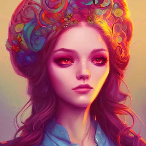 Image similar to a portrait of a beautiful hippie, art by lois van baarle and loish and ross tran and rossdraws and sam yang and samdoesarts, digital art, highly detailed, intricate, sharp focus, Trending on Artstation HQ, deviantart, unreal engine 5, 4K UHD image