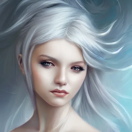 Image similar to teen elf girl, silver hair, gorgeous, amazing, elegant, intricate, highly detailed, digital painting, artstation, concept art, sharp focus, illustration, art by Ross tran, by artgerm