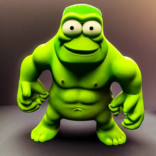 Image similar to spongebob hulk homer shrek scooby doo alien godzilla, highly detailed, extremely high quality, hd, 4 k, 8 k, professional photographer, 4 0 mp, lifelike, top - rated, award winning, cinematic, realistic, detailed lighting, detailed shadows, sharp, no blur, edited, corrected, trending