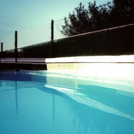 Image similar to Beautiful soft Photograph taken with a phone-camera from 2000, of an infinite infinite infinite liminal empty pool