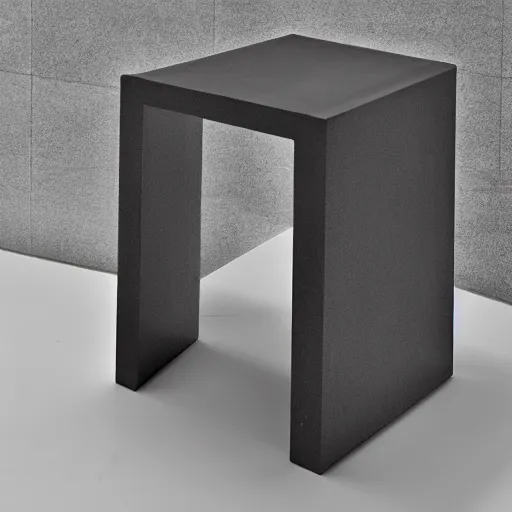 Prompt: the cyberpunk stool by tadao ando