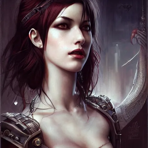 Image similar to tifa lockhart, intricate, elegant, highly detailed, smooth, sharp focus, award - winning, masterpiece, in the style of tom bagshaw, cedric peyravernay, peter mohrbacher, pinterest