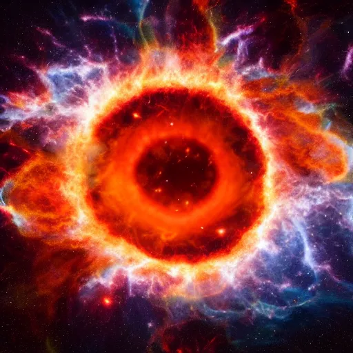 Prompt: a supernova explosion destroying planet earth in the shape of a peace sign, space photography, high quality, 8 k,