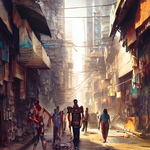 Prompt: cyberpunk Egypt crowdy street with cyborgs, muslims, elephants, indians, game character art, High Definition, high detail, 8k, Character Design, Character art, Concept art,hyperrealistic , photorealistic , hyperdetailed, athmospheric, dreamy, mystical, cinematic lights, atmospheric, 8Krealistic, wide angle, wide shot, dramatic light, trending on artstation, hyper detailed, CGsociety, hypermaximalist, golden ratio, centered image, environmental key art, octane render, weta digital, ray trace, lifelike