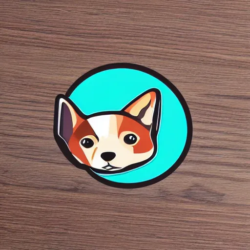 Image similar to galaxy corgi, sticker illustration