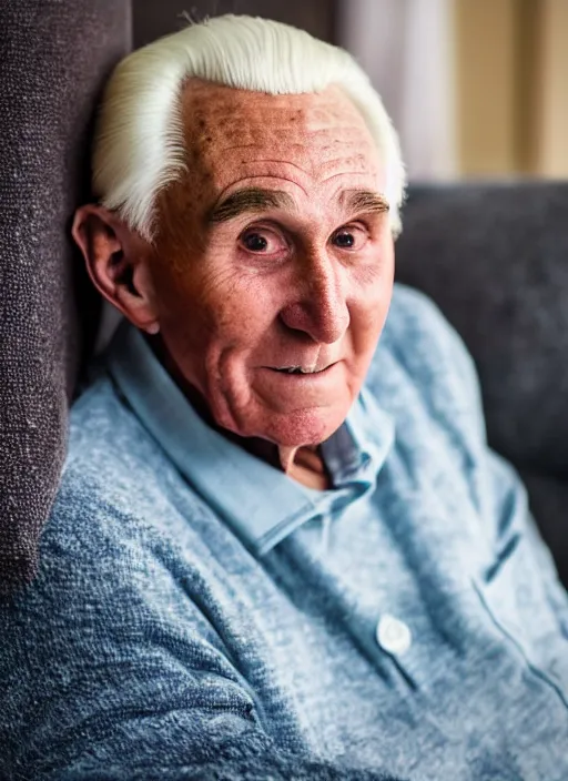 Prompt: dslr photo portrait still of 8 0 year old age 8 0 roger stone at age 8 0!!!, 8 5 mm f 1. 8
