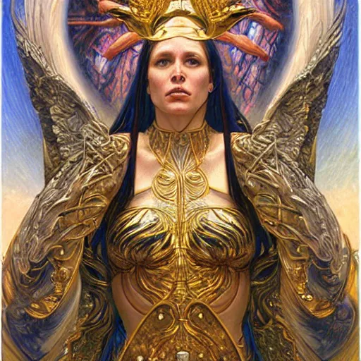 Image similar to the goddess of atheism, by donato giancola.