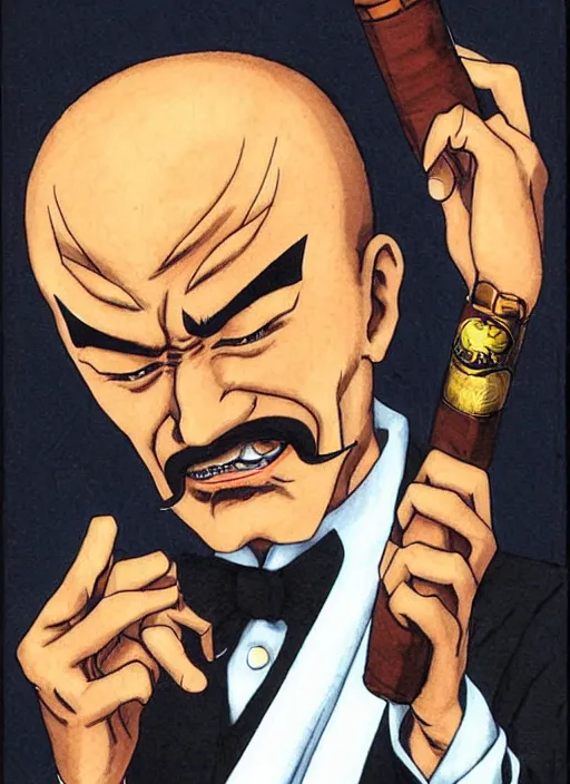 Image similar to heihachi!!!!!!! mishima dressed formally, with cigar, by keisuke itagaki, manga, tekken
