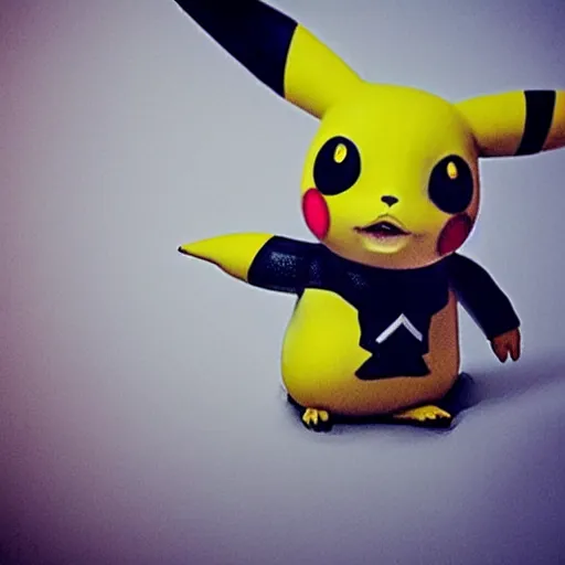 Image similar to a photorealistic render of pikachu as a character from a tim burton movie. Gothic. Detailed.