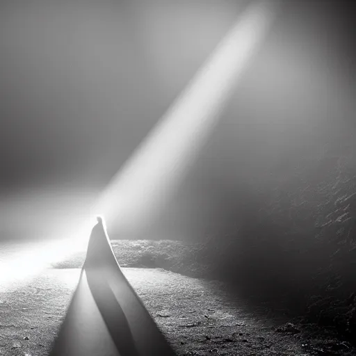 Image similar to the real vampire, cinematic lighting, god rays through fog, cape, cave, mood scary, film quality,