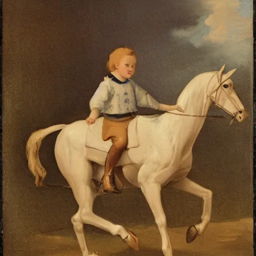 Image similar to boy riding a horse
