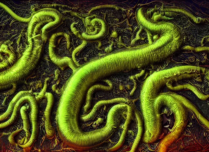 Image similar to microscopic photography of translucent mutated slimey monsters, by nikon small world, dark fantasy, horror, extremely detailed, 8 k