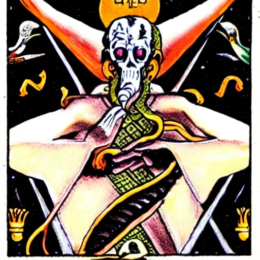 Prompt: crowley thoth tarot | card death | featuring steve buscemi