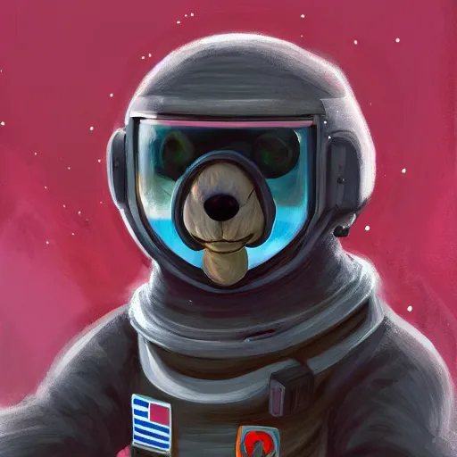 Image similar to painting of an anthropomorphic racconn astronaut with ref half - furaffinity, digital painting, detailed, furry art, furry fandom, furaffinity