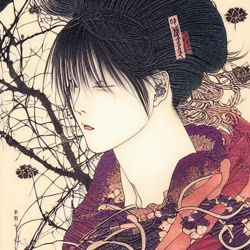 Image similar to prompt : portrait of magical muse soft light painted by takato yamamoto, inspired by ninja anime, smooth face feature, intricate oil painting, high detail, sharp high detail, manga and anime