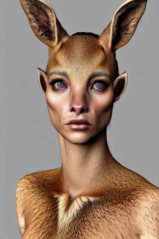 Prompt: epic professional digital art of stunning female human - deer hybrid animal, fawn skin pattern, doe ears, doe eyes, by leesha hannigan, iris van herpen, artstation, cgsociety, wlop, epic, much wow, much detail, gorgeous, detailed, masterpiece