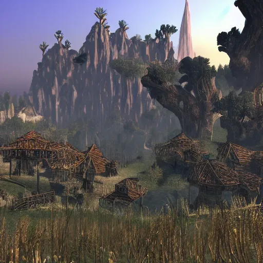 Prompt: morrowind landscape, highly detailed