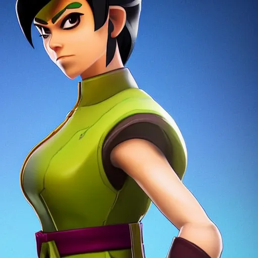 Image similar to toph beifong in fortnite, character render, full body shot, highly detailed, in game render