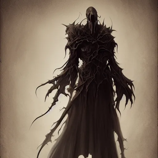 Image similar to vecna from d & d, concept art, artstation, scary, moody, octane