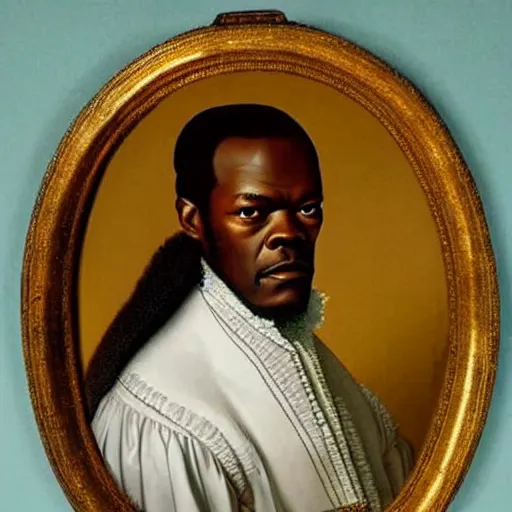 Image similar to a 1 6 0 0 s portrait painting of samuel l jackson