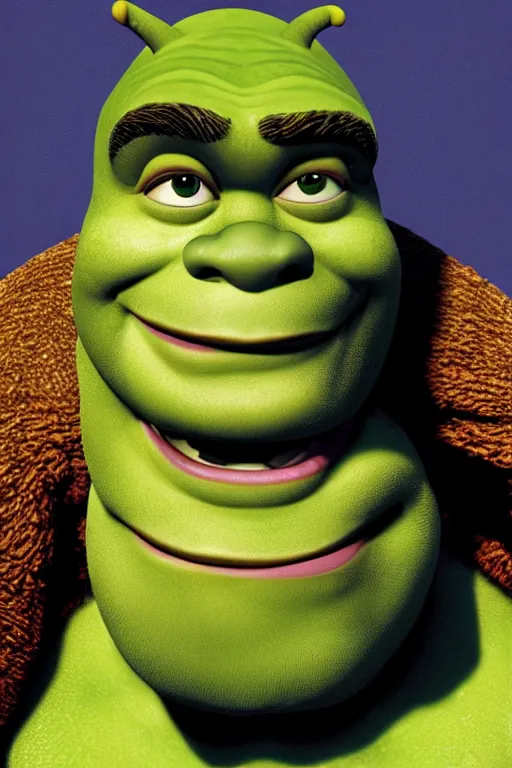 Prompt: Photo of Shrek realistic Buzz Lightyear, photorealistic portrait, close-up, light bristles, slightly muted colors, film photo