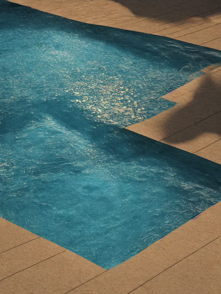 Prompt: octane render caustics of the bottom of a swimming pool by disney concept artists, blunt borders, rule of thirds