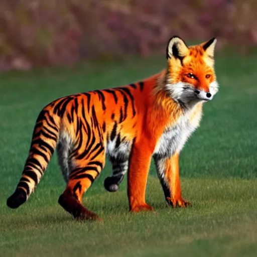 Image similar to half fox half tiger