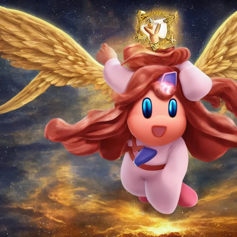 Image similar to biblically accurate angel kirby, high resolution photo