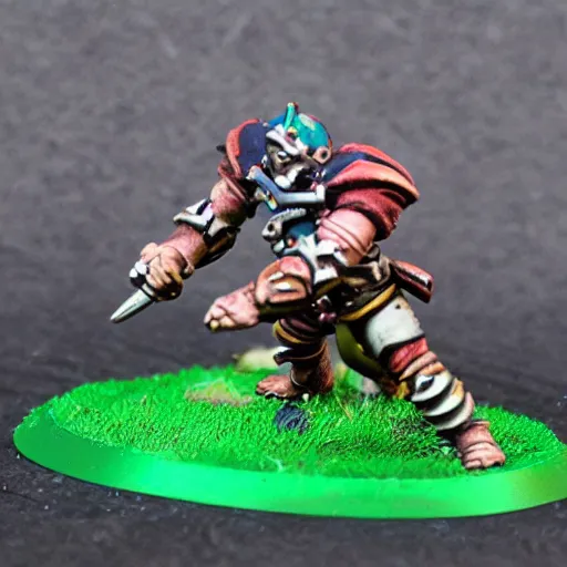 Image similar to realistic photo of human blitzer from blood bowl